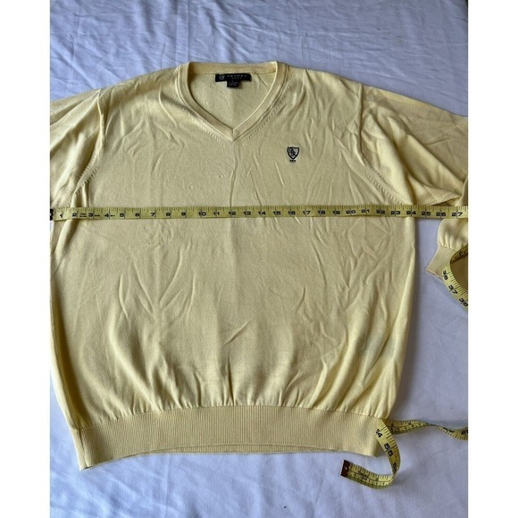 Vintage Oxford Golf Men's Sweater Long Sleeve Yellow Front Crest Size Large - Picture 5 of 6